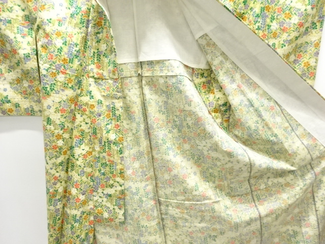  秋草模様単衣着物